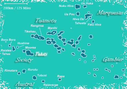 Map of Tahiti and Her Islands